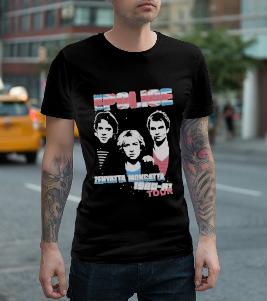 The Police Zenyatta Mondatta 1980 Tour Red White Blue Band Members T-Shirt