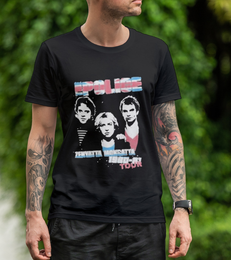 The Police Zenyatta Mondatta 1980 Tour Red White Blue Band Members T-Shirt