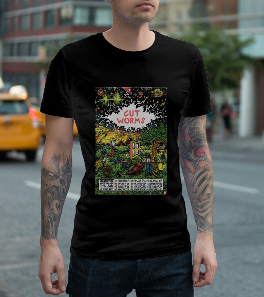 Cut Worms Transmitter North American 2026 Tour Philadelphia Austin Los Angeles New York T-Shirt