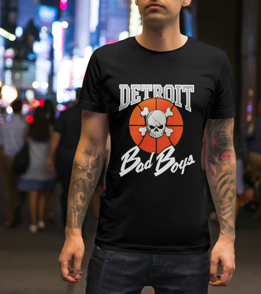 Detroit Bad Boys Skull Basketball T-Shirt
