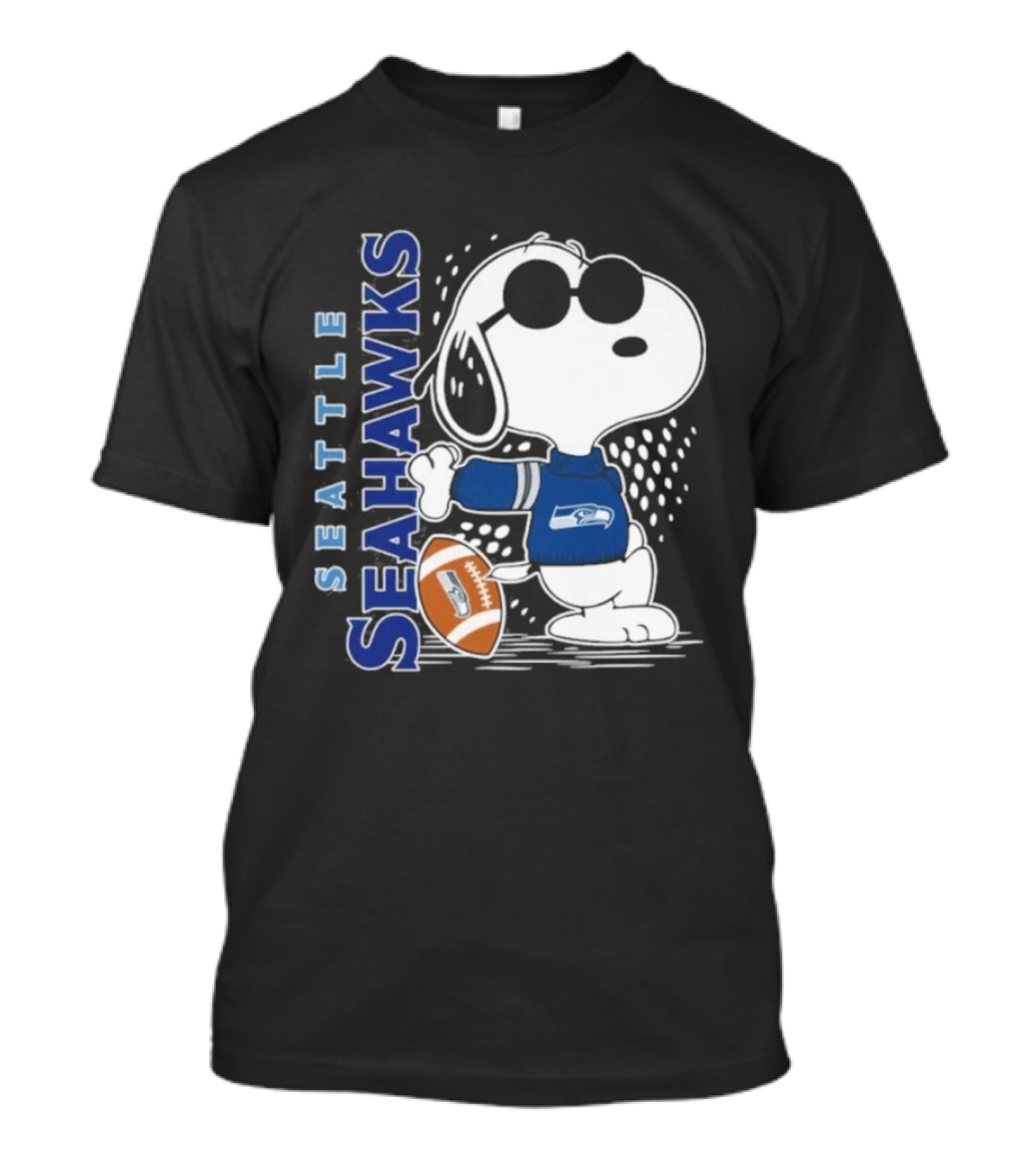 Seattle Seahawks Snoopy Football 2026 Collaboration Peanuts Fan Gear T-Shirt