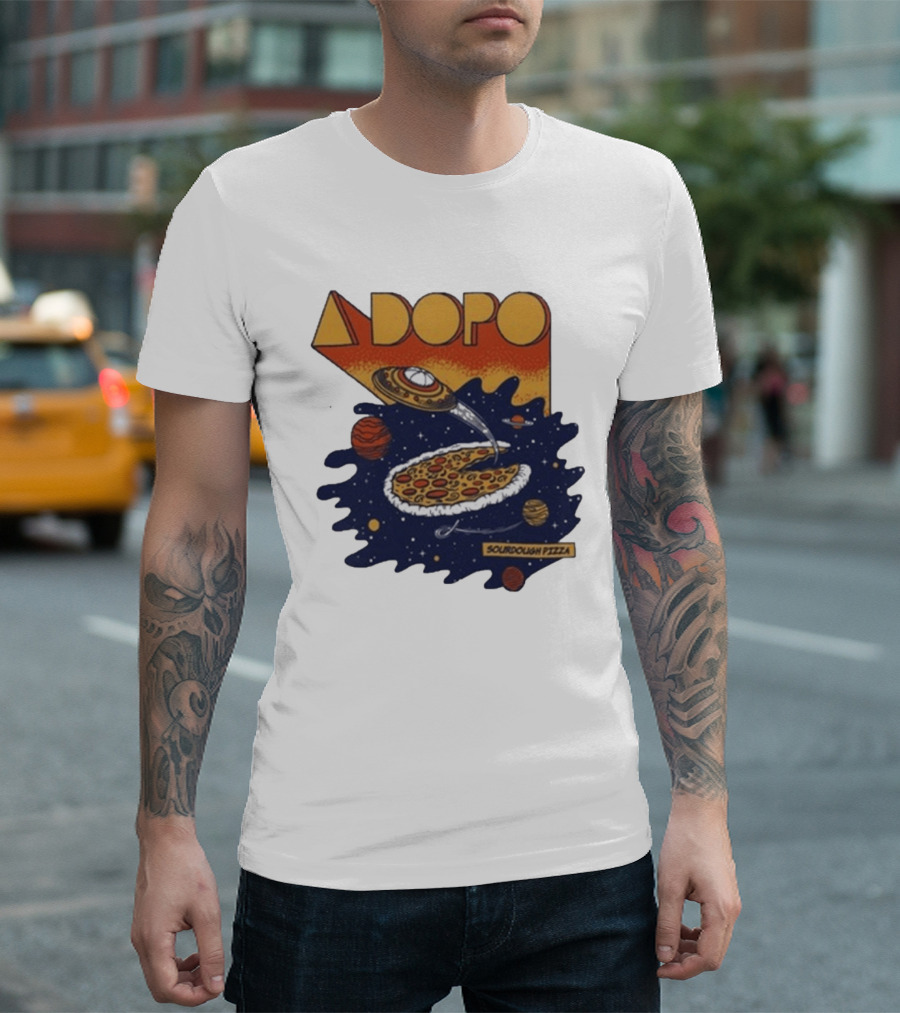 A Dopo UFO Sourdough Pizza Space Adventure T-Shirt