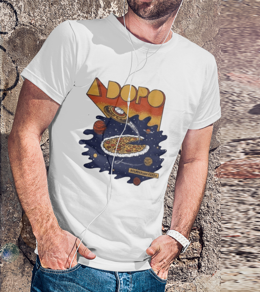 A Dopo UFO Sourdough Pizza Space Adventure T-Shirt