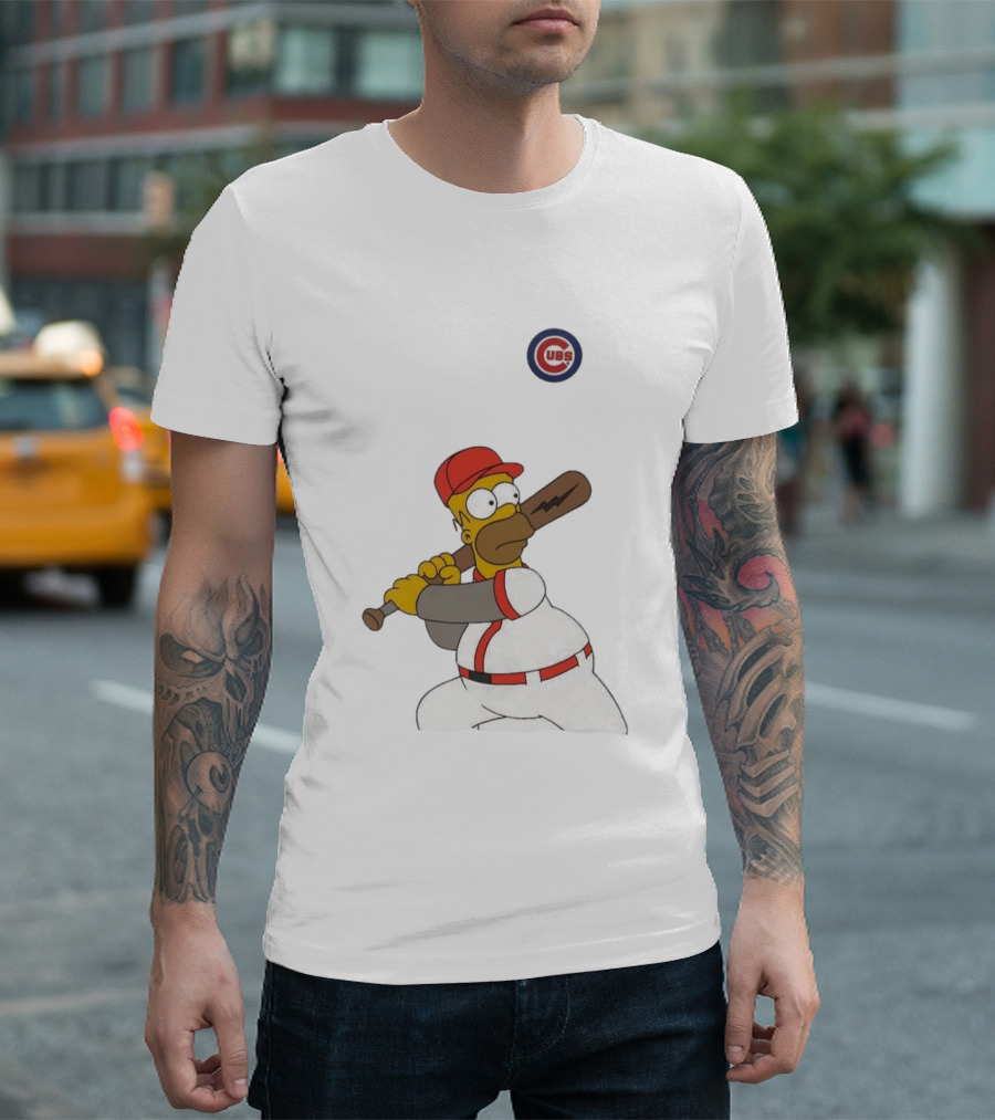 Chicago Cubs MLB Homer Simpson Wonderbat T-Shirt