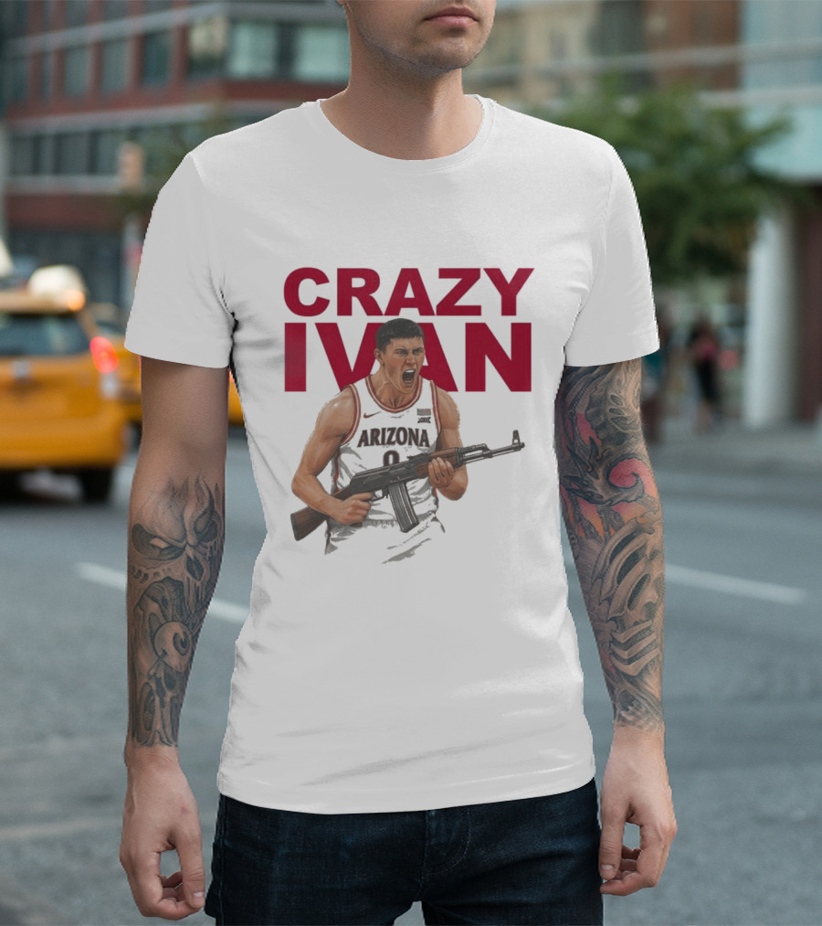 Crazy Ivan Arizona Basketball Player Holding Rifle T-Shirt