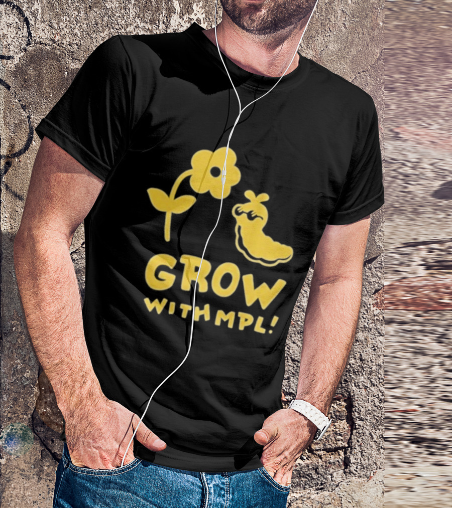 Grow With MPL Flower And Bird Yellow T-Shirt