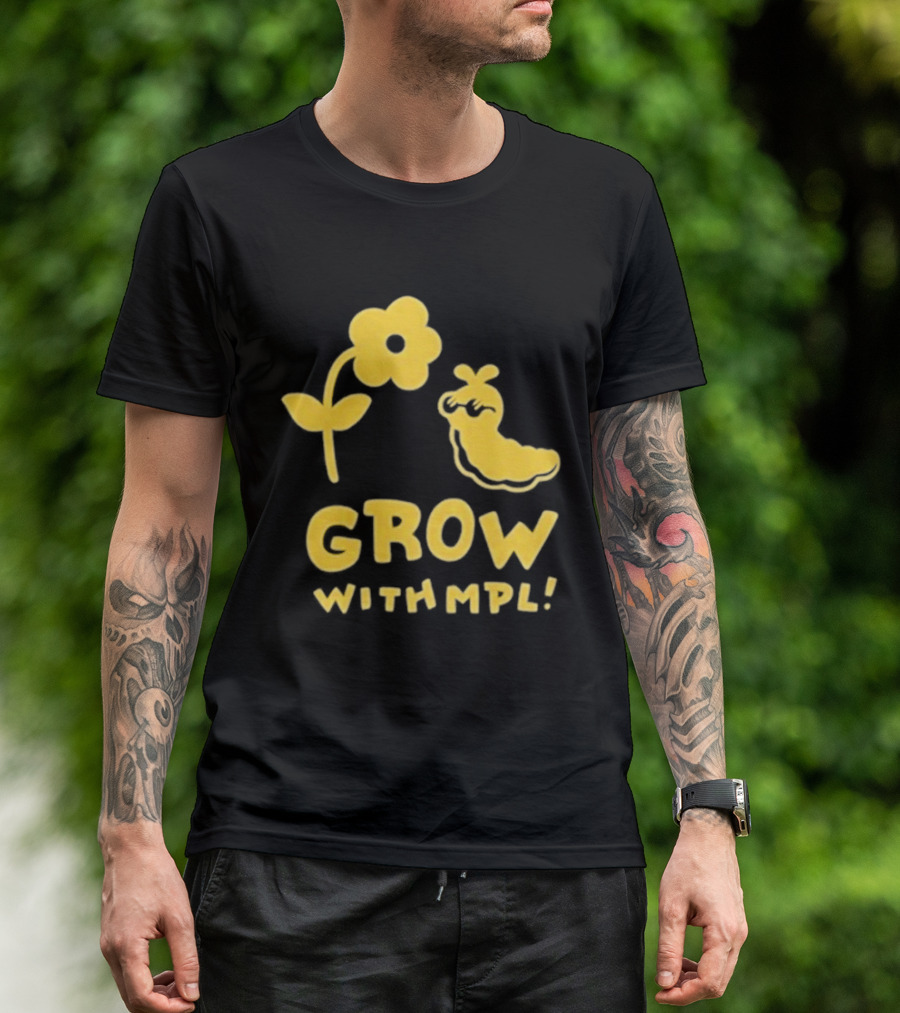 Grow With MPL Flower And Bird Yellow T-Shirt
