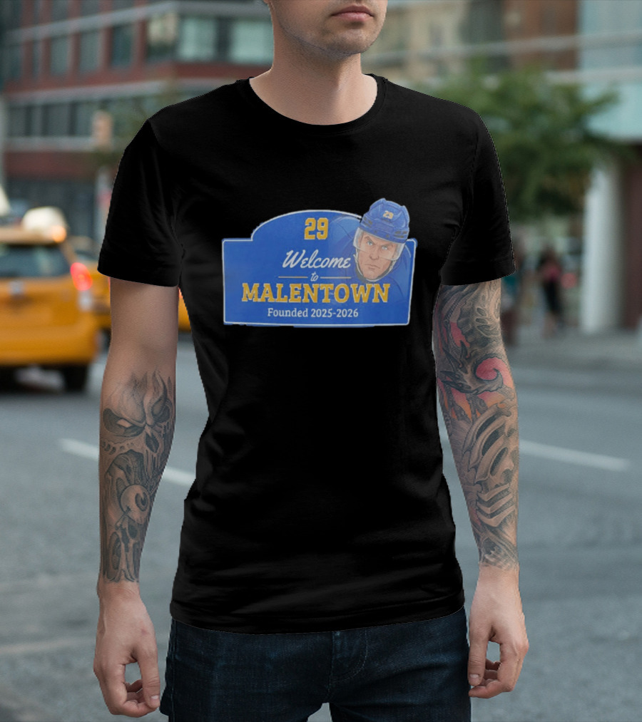 Welcome To Malentown 29 Beck Malenstyn Buffalo Sabres Founded 2025 2026 T-Shirt