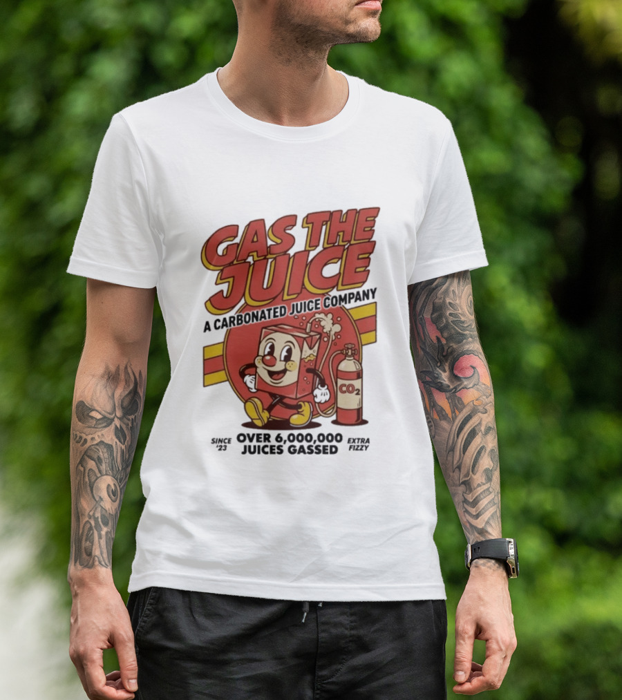 Gas The Juice A Carbonated Juice Company CO2 Juices Gassed Since 75 Retro Fizzy T-Shirt
