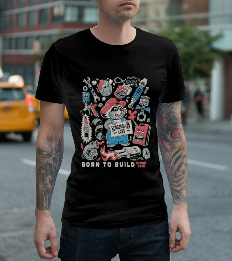 Westen Champlin Born To Build Since 2019 Retro Cartoon T-Shirt