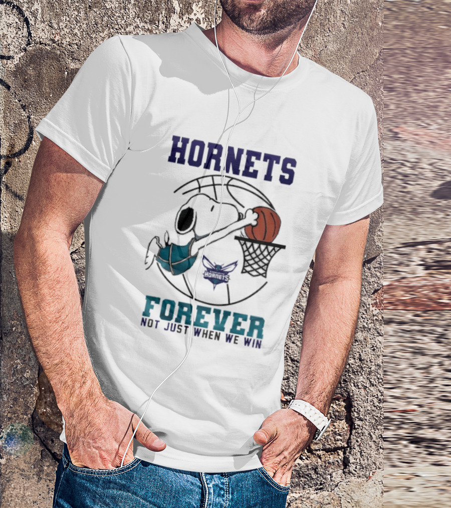Hornets Snoopy Dunking Basketball Forever Not Just When We Win T-Shirt