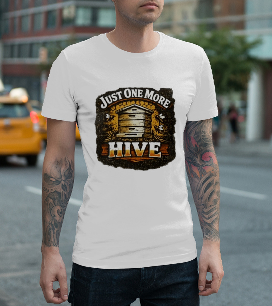 Just One More Hive Beekeeping Bees Honeycomb Apiary T-Shirt