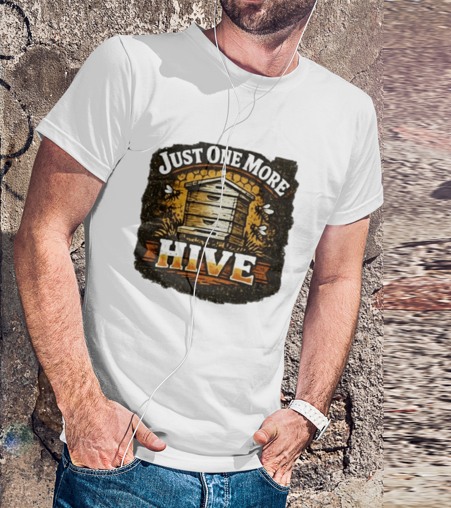 Just One More Hive Beekeeping Bees Honeycomb Apiary T-Shirt