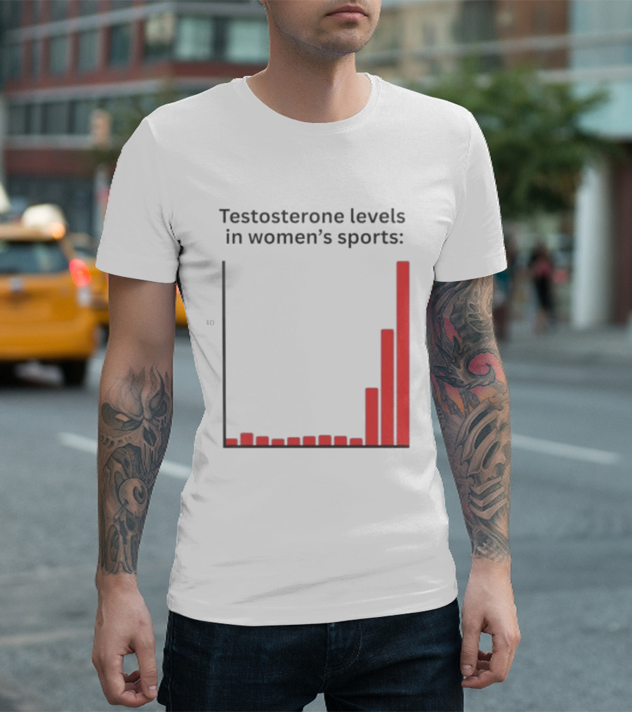 Testosterone Levels In Women's Sports Bar Graph Analysis T-Shirt