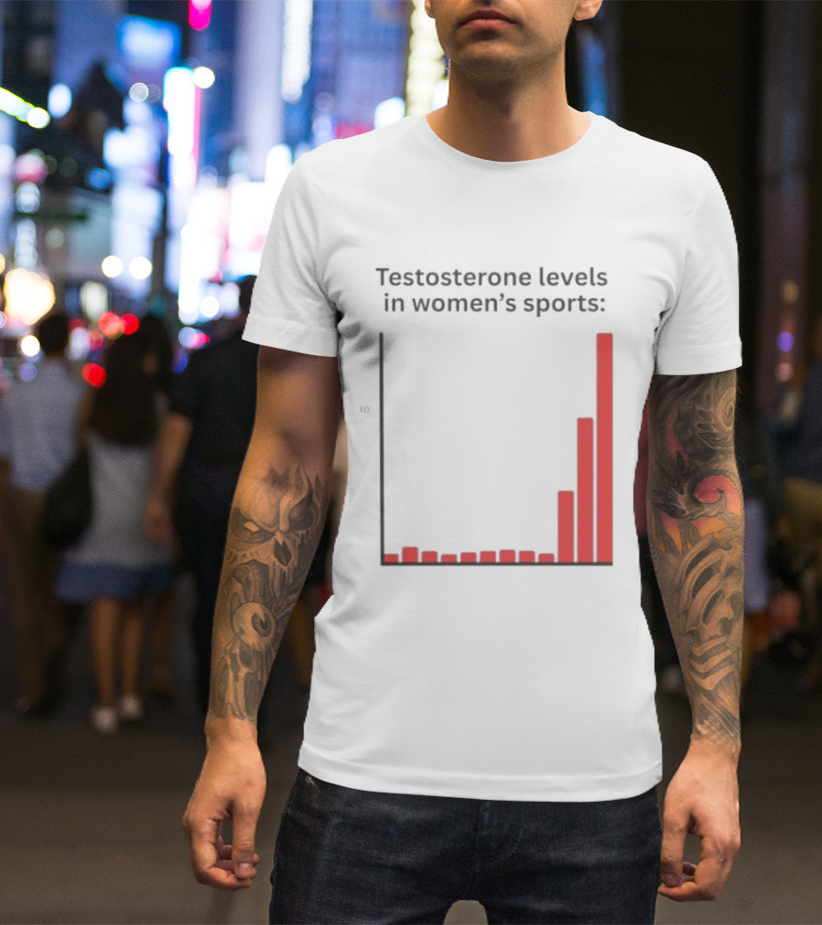 Testosterone Levels In Women's Sports Bar Graph Analysis T-Shirt