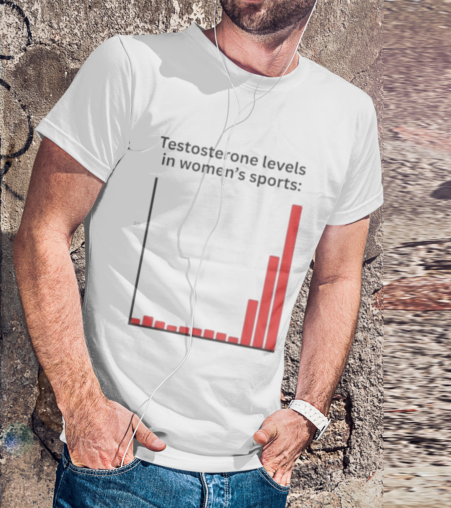 Testosterone Levels In Women's Sports Bar Graph Analysis T-Shirt