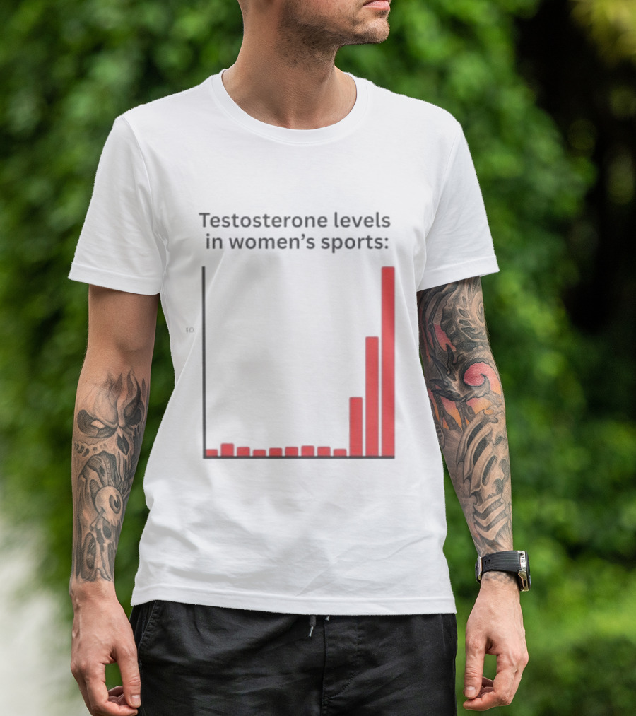 Testosterone Levels In Women's Sports Bar Graph Analysis T-Shirt