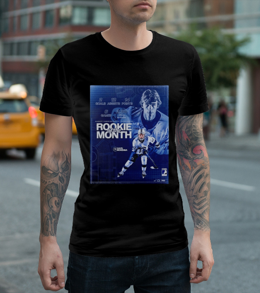 Rookie Of The Month Gavin McKenna 72 Penn State Nittany Lions Hockey Goals Assists Points T-Shirt