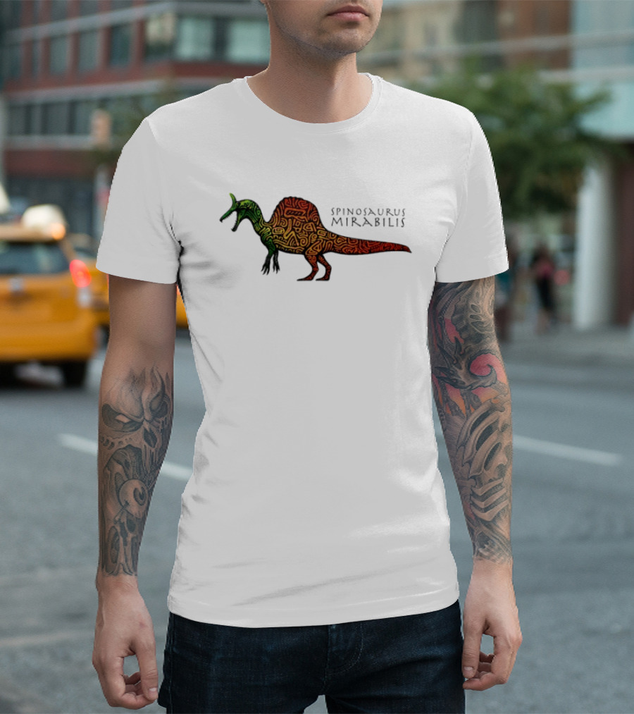 Spinosaurus Mirabilis Dinosaur Rainbow T-Shirt