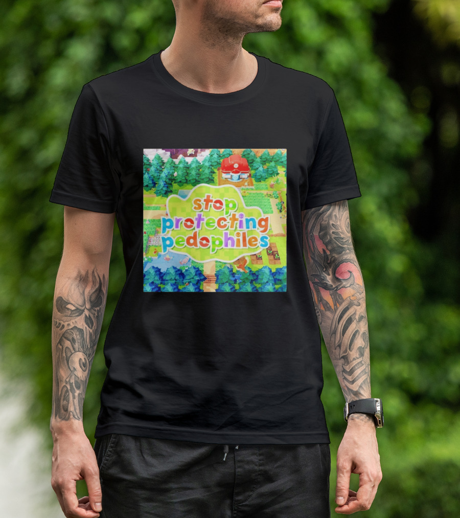 Stop Protecting Pedophiles Pokopia Generator Scenic Landscape T-Shirt