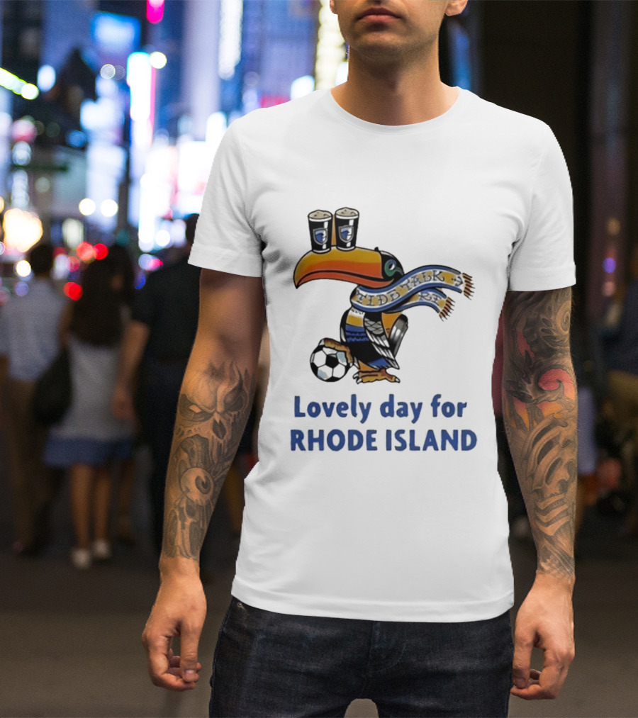 Lovely Day For Rhode Island Toucan With Soccer Ball And Beers T-Shirt
