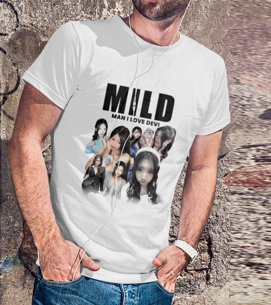 Mild Man I Love Devi Multi Portrait Collage T-Shirt