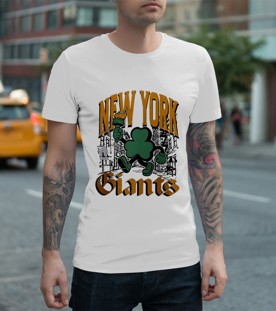 New York Giants St. Patrick's Day 2026 Shamrock Torch Running T-Shirt