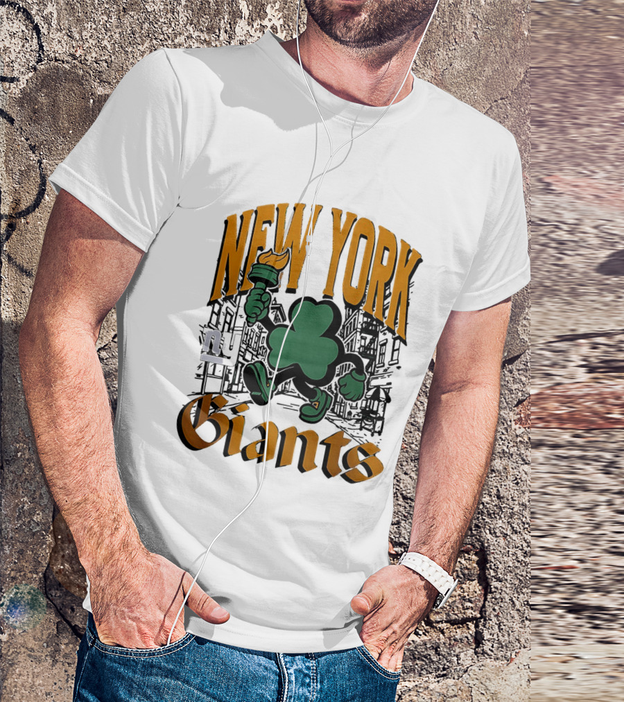 New York Giants St. Patrick's Day 2026 Shamrock Torch Running T-Shirt
