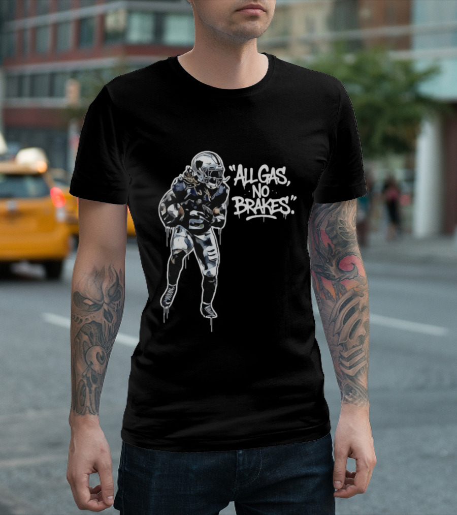 Las Vegas Raiders All Gas No Brakes Ashton Jeanty Football Player T-Shirt