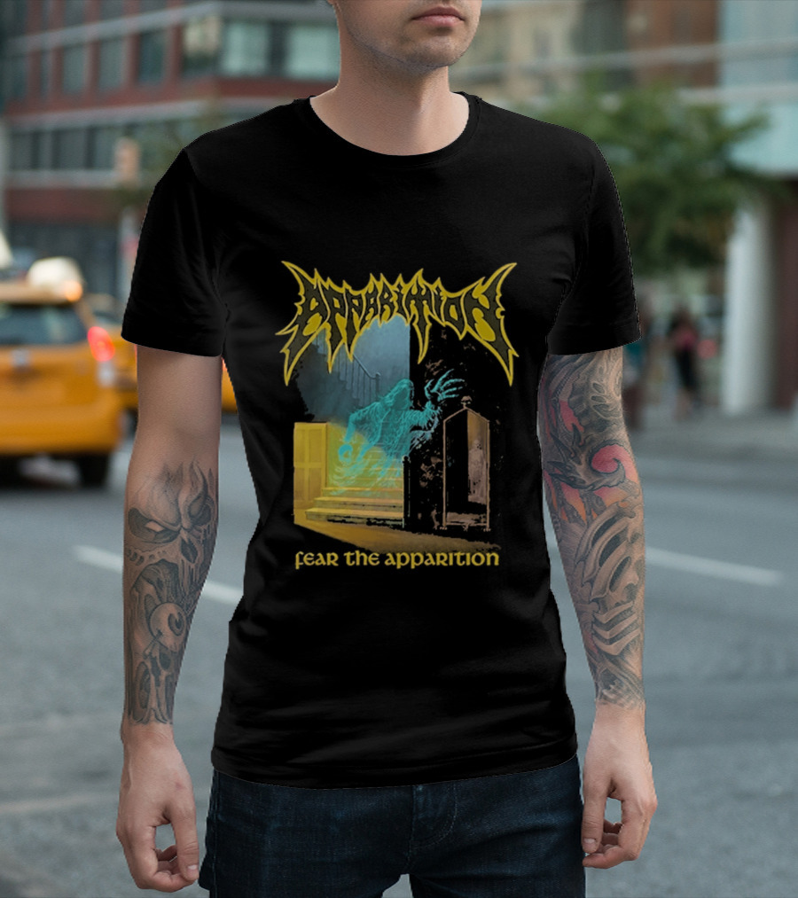 Apparition Fear The Apparition Spooky Ghostly Spirit Doorway T-Shirt