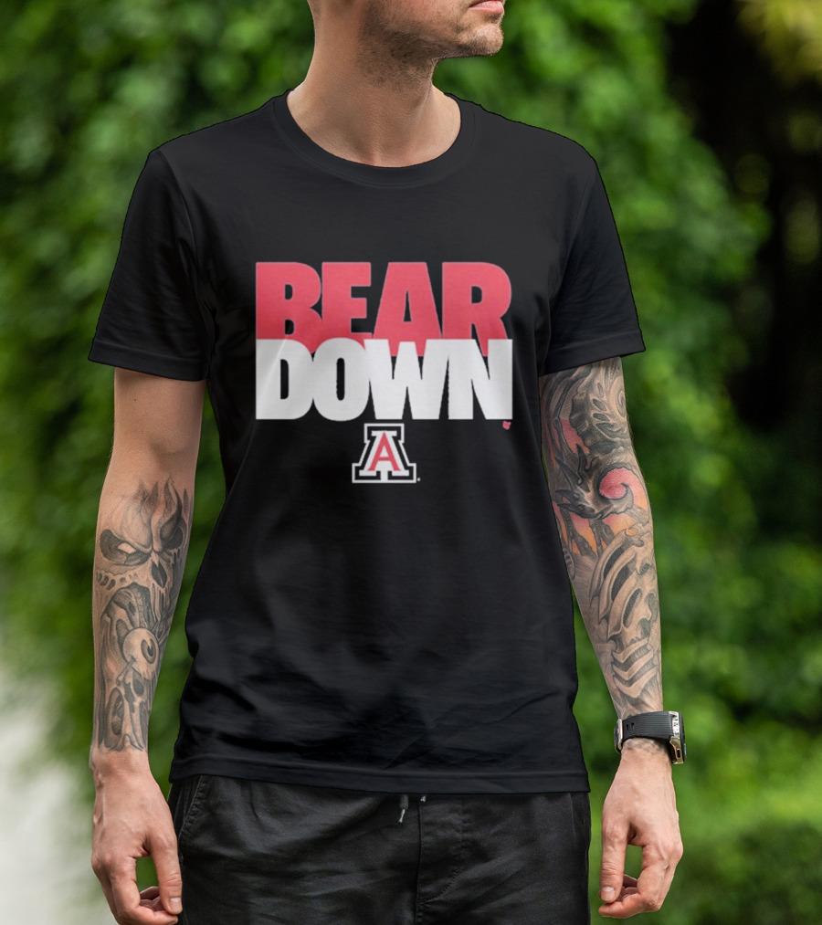 Bear Down Arizona Wildcats Logo Block A T-Shirt