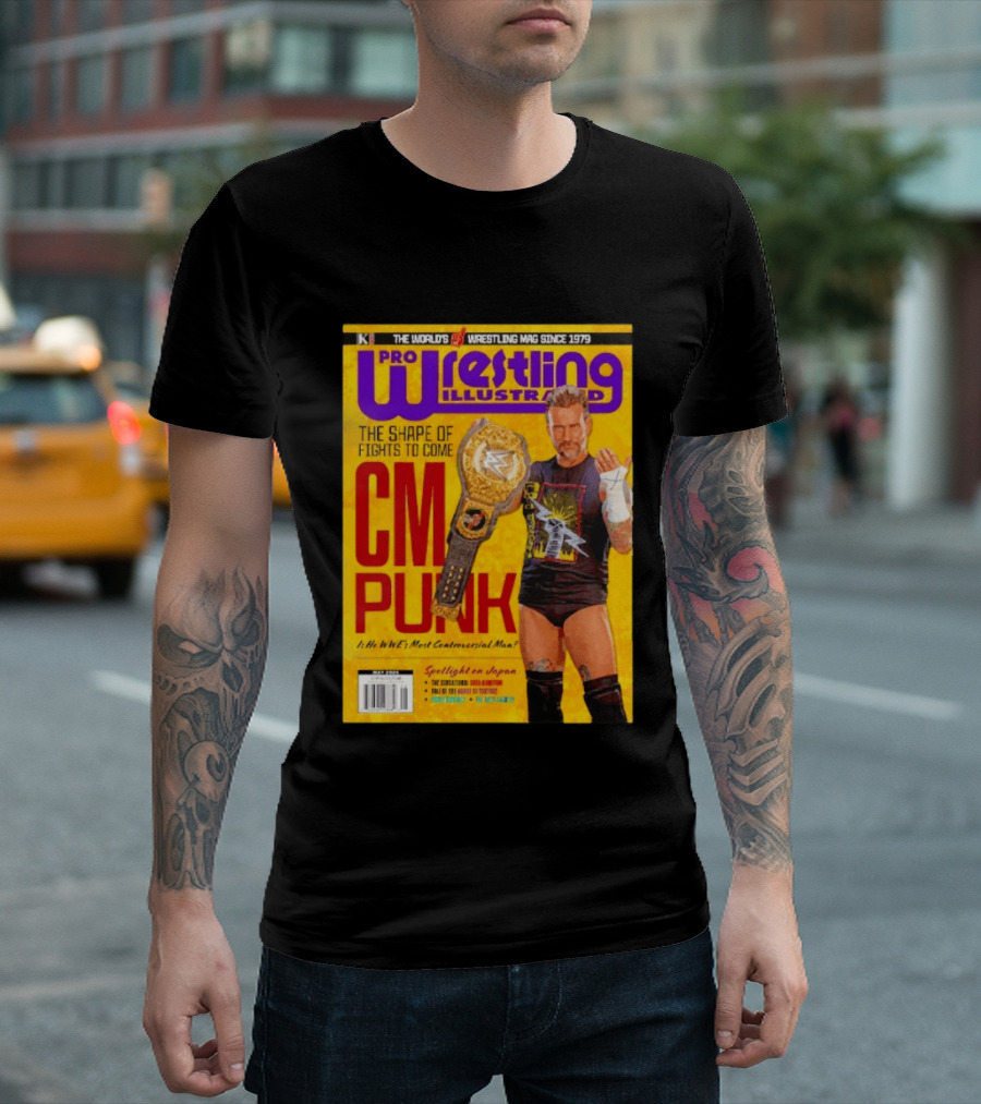 Pro Wrestling Illustrated CM Punk WWE's Most Controversial Man Spotlight On Japan T-Shirt