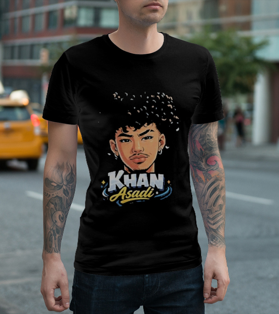 Khan Asadi Cartoon Character Art Menswear T-Shirt