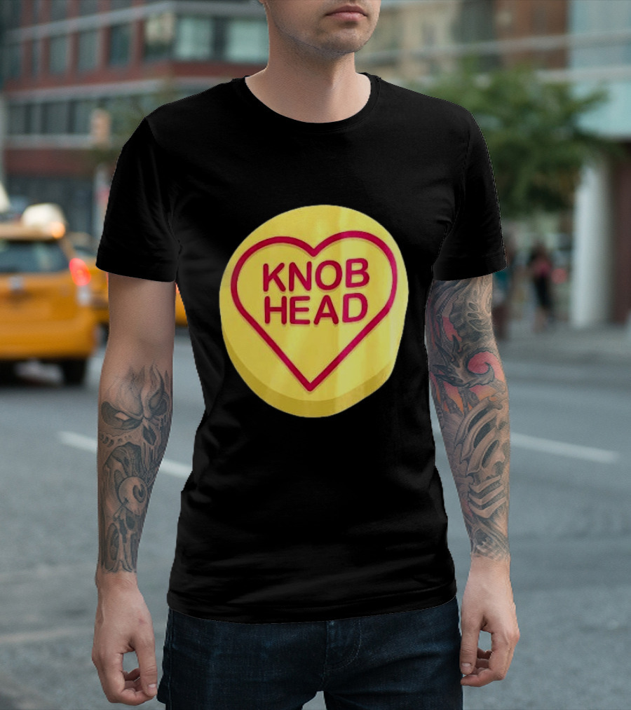 Knob Head Love Hearts Yellow Round T-Shirt