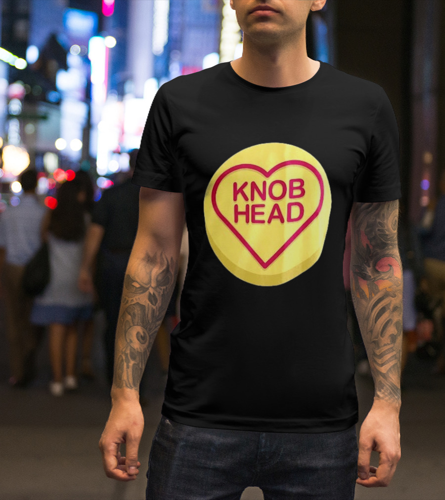 Knob Head Love Hearts Yellow Round T-Shirt