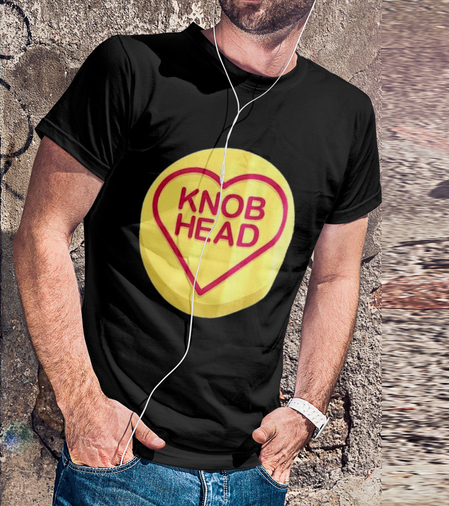 Knob Head Love Hearts Yellow Round T-Shirt