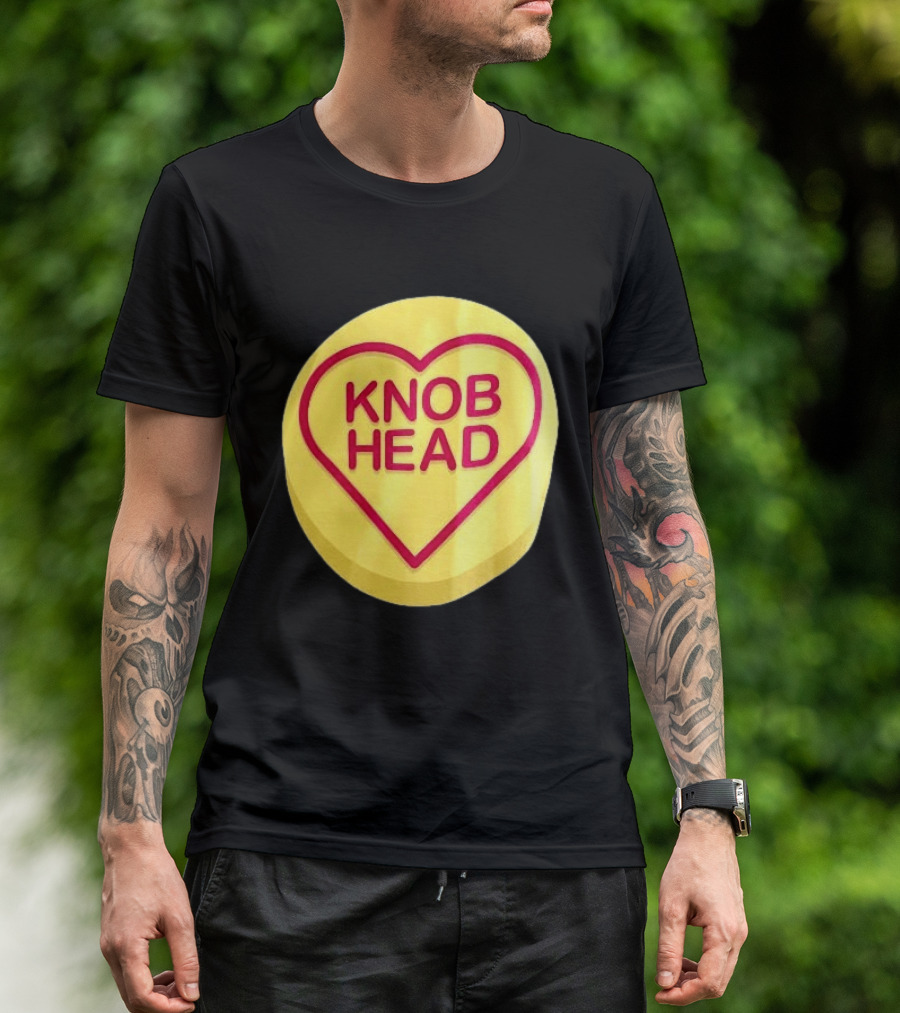 Knob Head Love Hearts Yellow Round T-Shirt