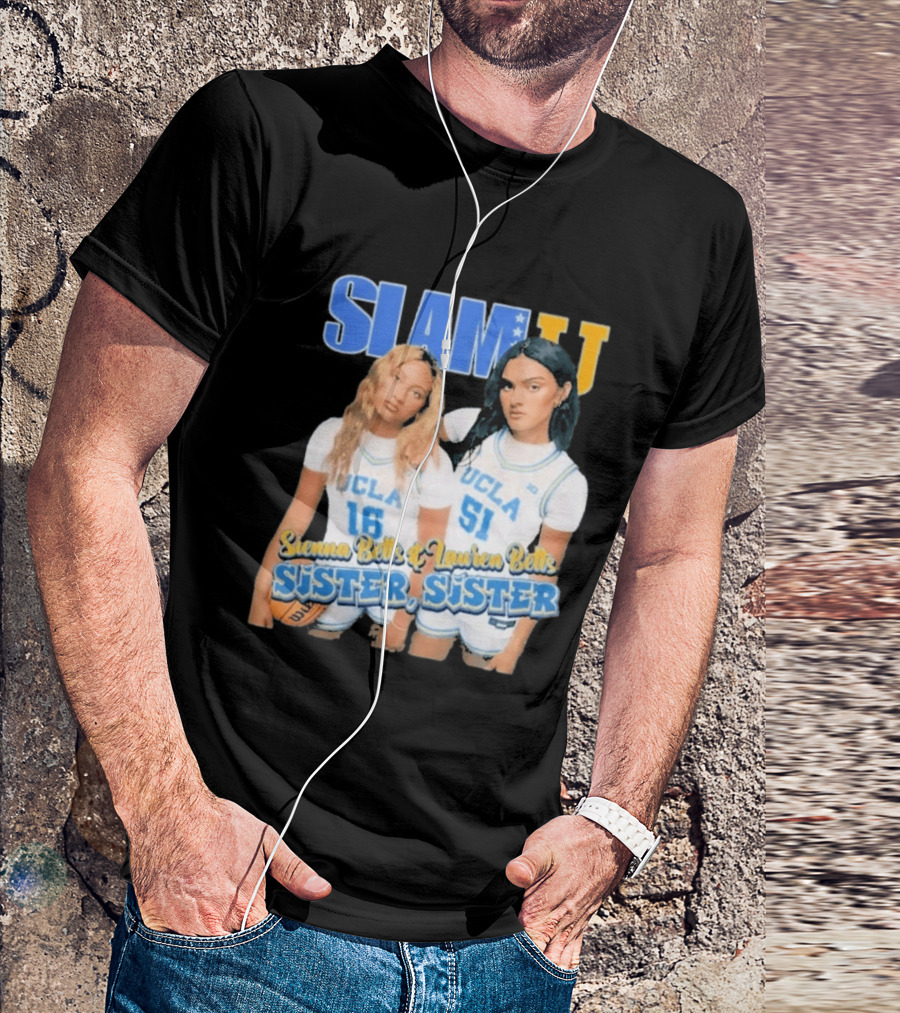 UCLA Bruins Basketball Betts Sisters Sienna Lauren Slam Sister T-Shirt