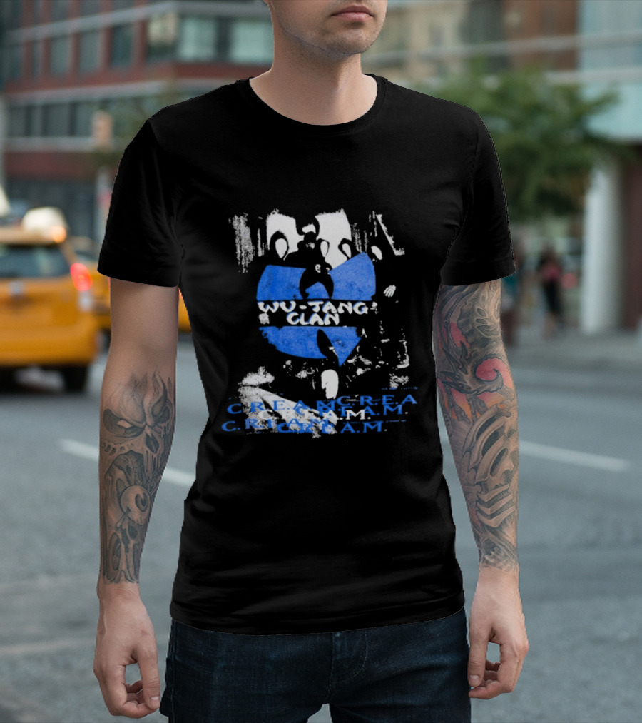 Wu Tang Clan C.R.E.A.M Repeat Logo Blue Music T-Shirt