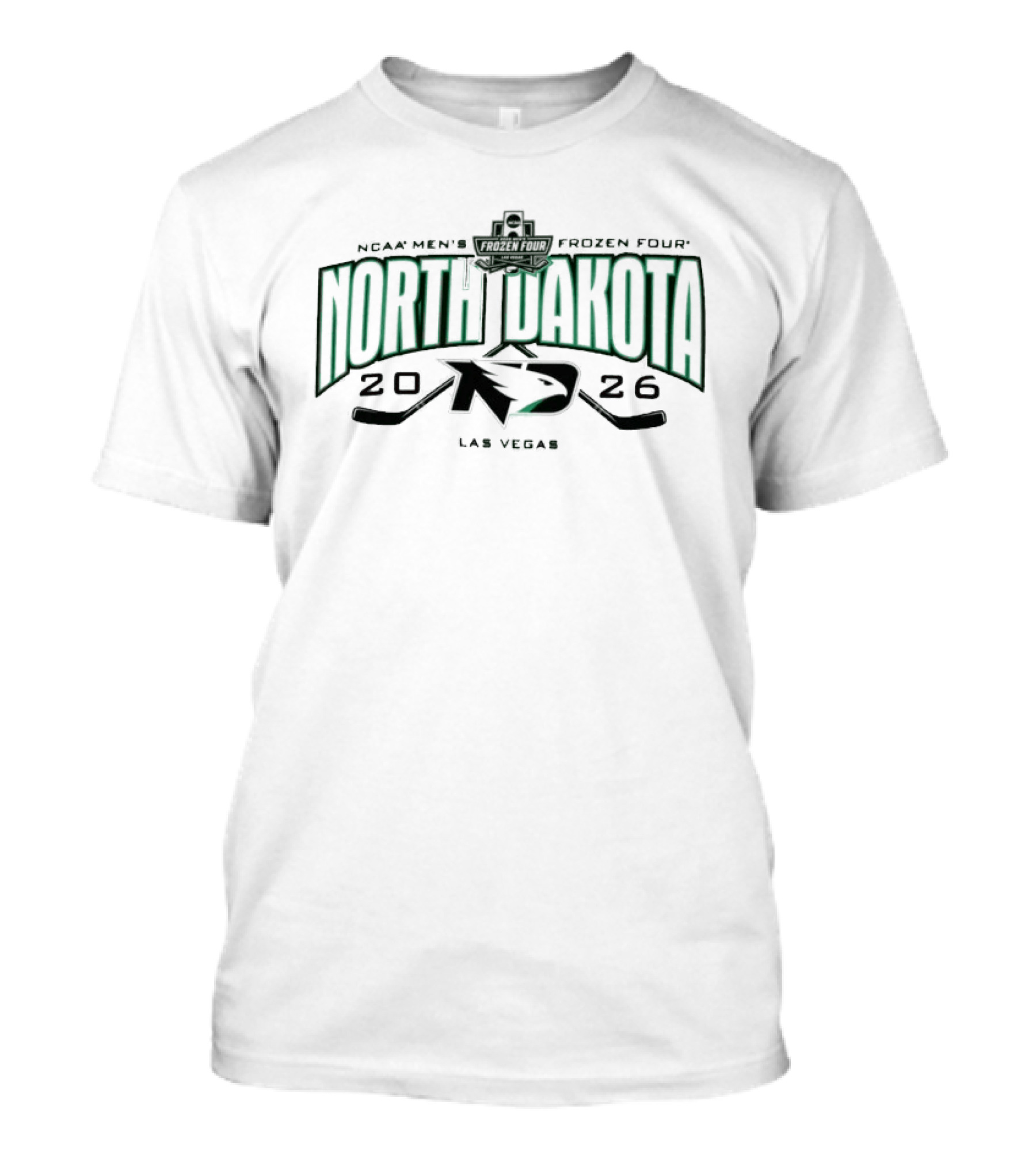 North Dakota 2026 NCAA Men's Frozen Four Las Vegas Fighting Hawks T-Shirt