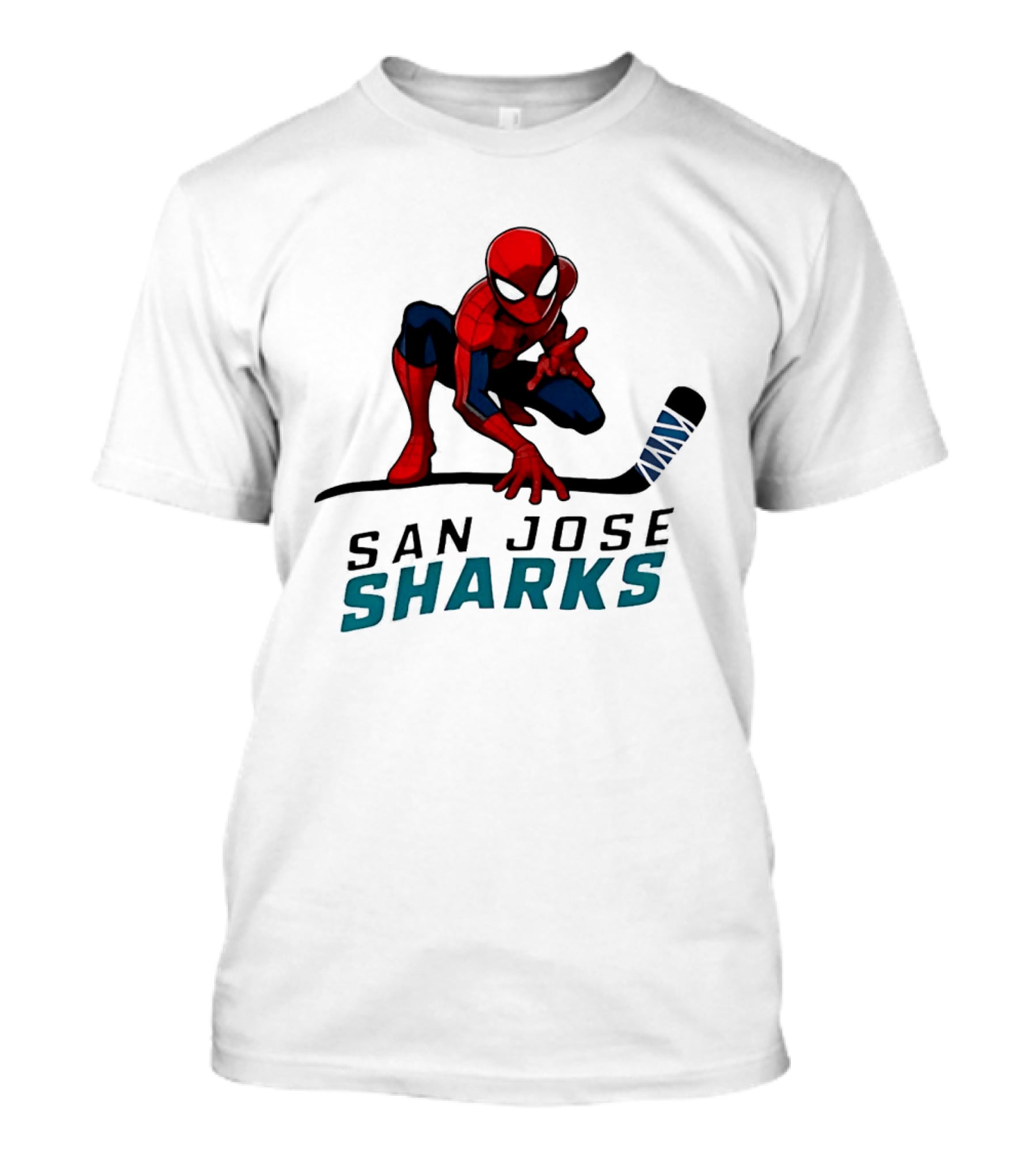 Spider Man San Jose Sharks Hockey Collaboration T-Shirt