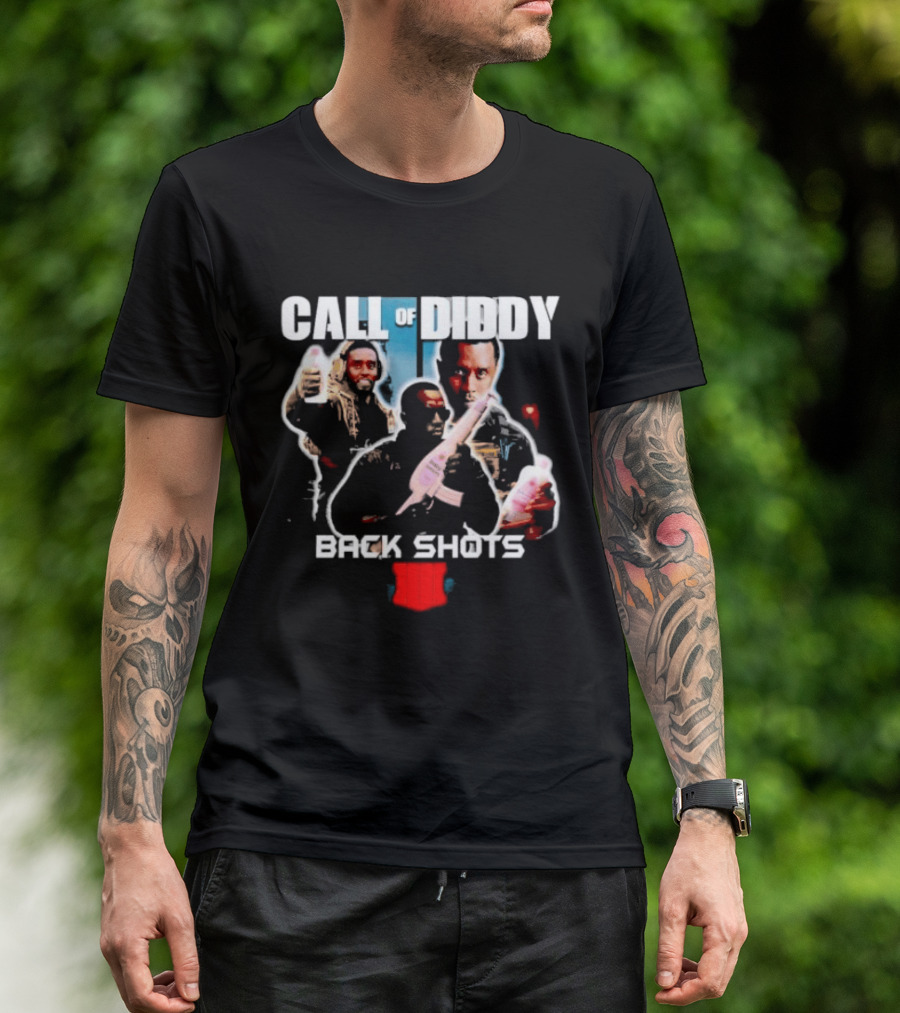 Call Of Diddy Back Shots Bootleg Action Parody Game T-Shirt