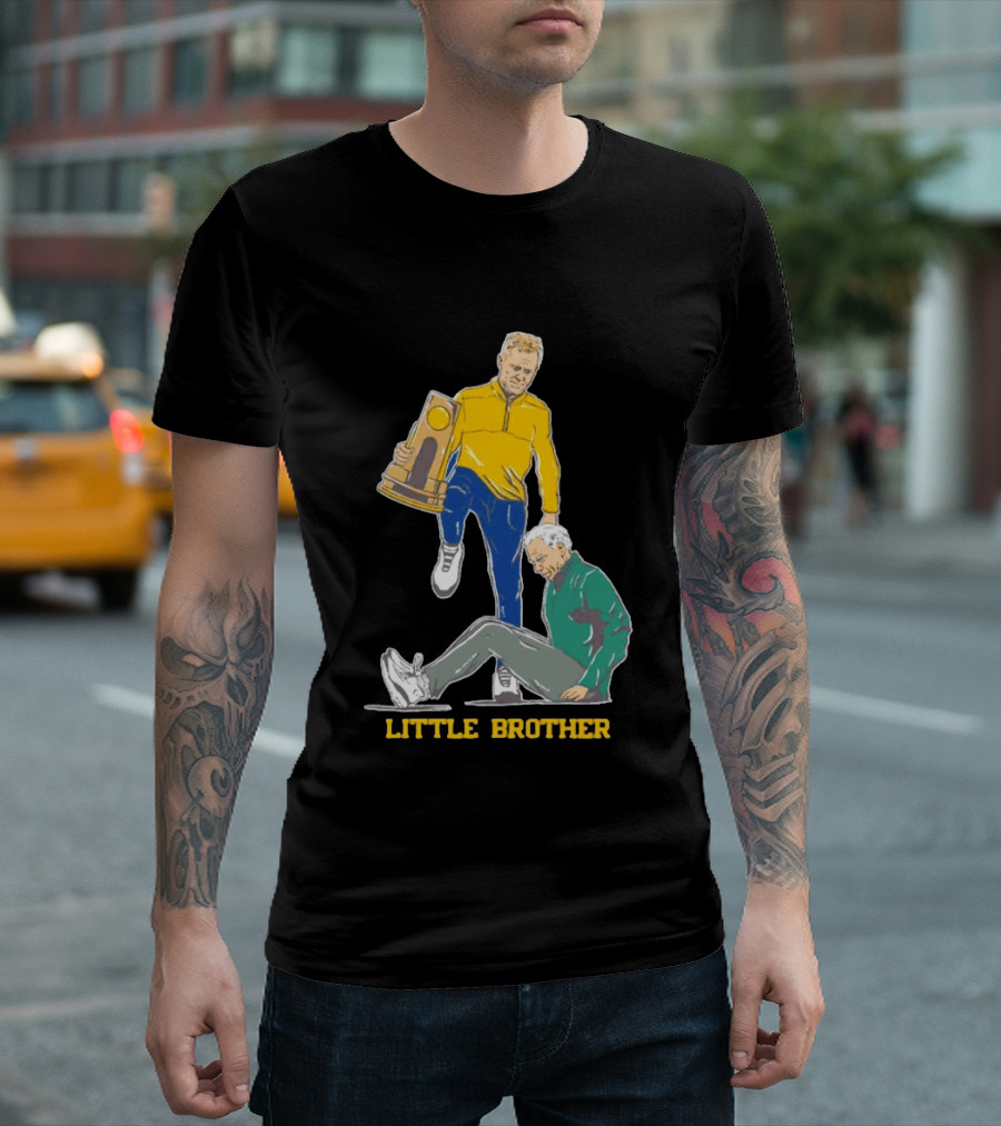 Michigan Wolverines Little Brother Dusty May Stepover Trophy Moment T-Shirt