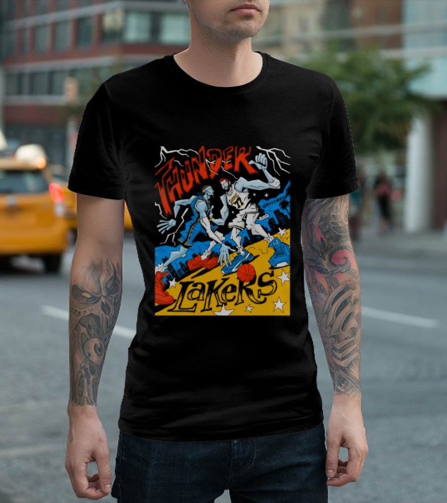 Shai Gilgeous Alexander Thunder Vs Luka Doncic Lakers MVP Cartoon Showdown T-Shirt