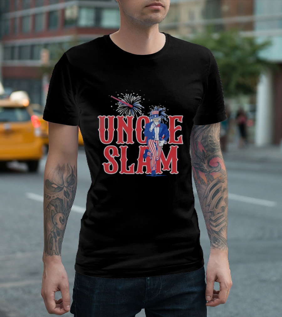 Uncle Slam Aaron Judge Team USA 2026 World Baseball Classic Uncle Sam Fireworks T-Shirt
