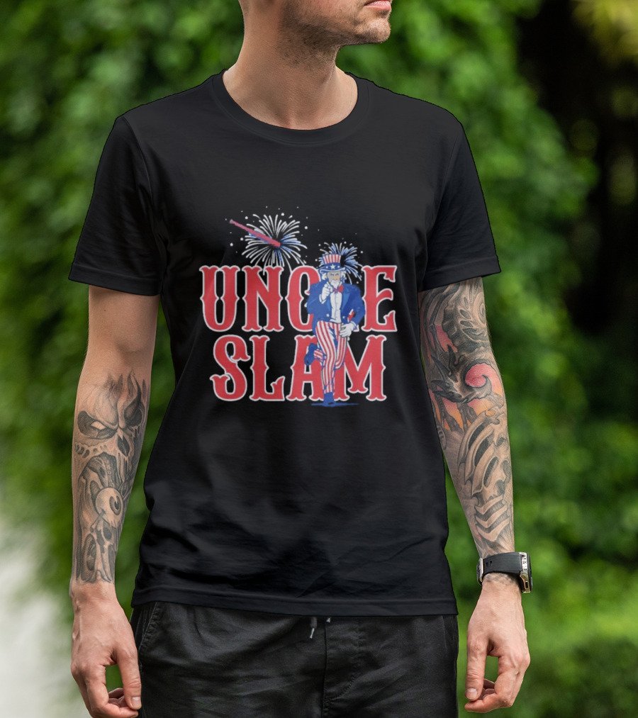 Uncle Slam Aaron Judge Team USA 2026 World Baseball Classic Uncle Sam Fireworks T-Shirt