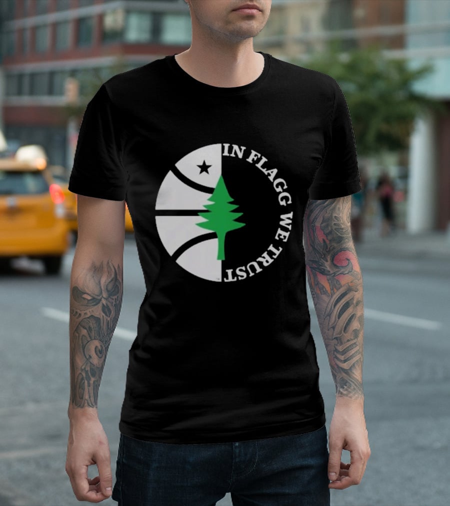 In Flagg We Trust Dallas Mavericks Pine Tree Basketball Star T-Shirt