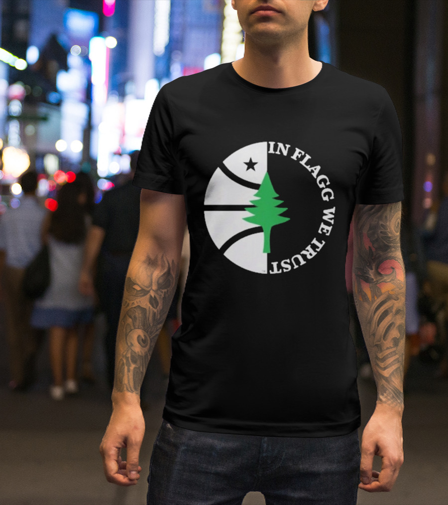 In Flagg We Trust Dallas Mavericks Pine Tree Basketball Star T-Shirt