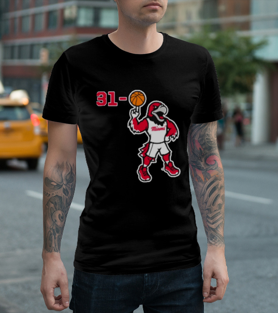 Miami RedHawks Basketball Swoop 31 0 T-Shirt