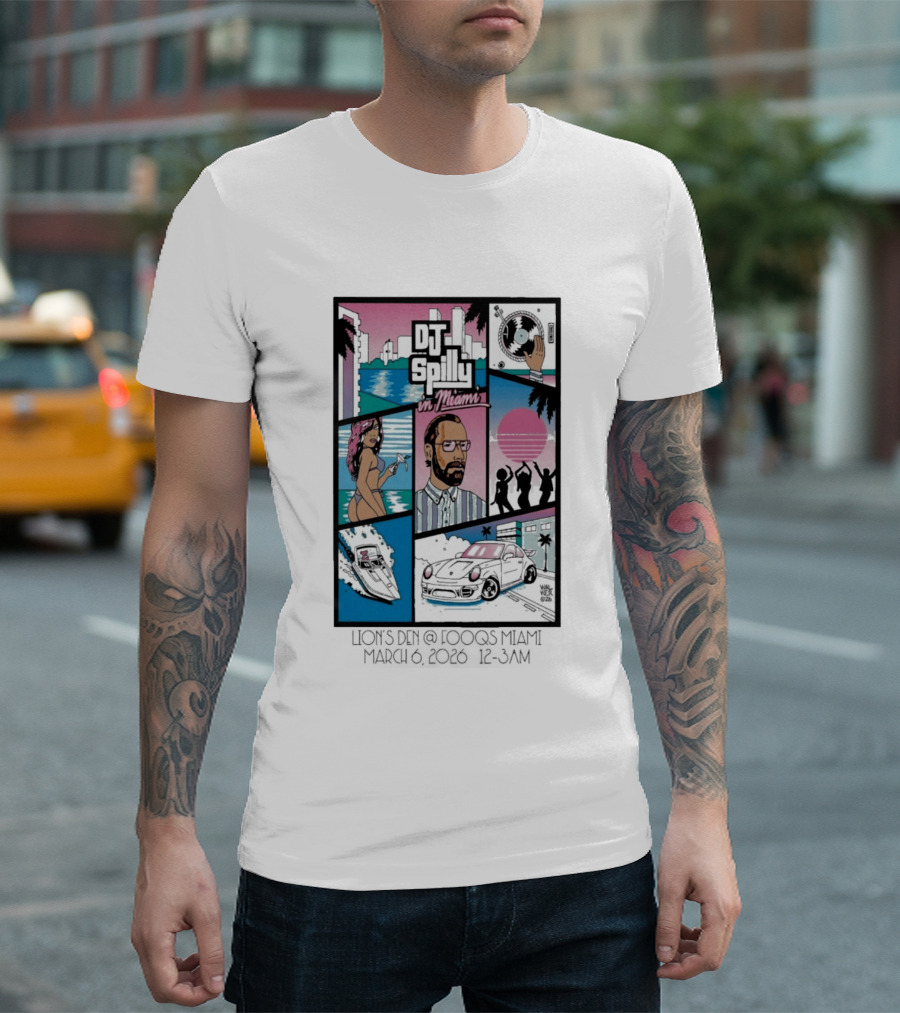 DJ Spilly In Miami March 6 2026 Iconic Nightlife Vibes T-Shirt